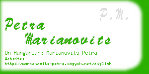 petra marianovits business card